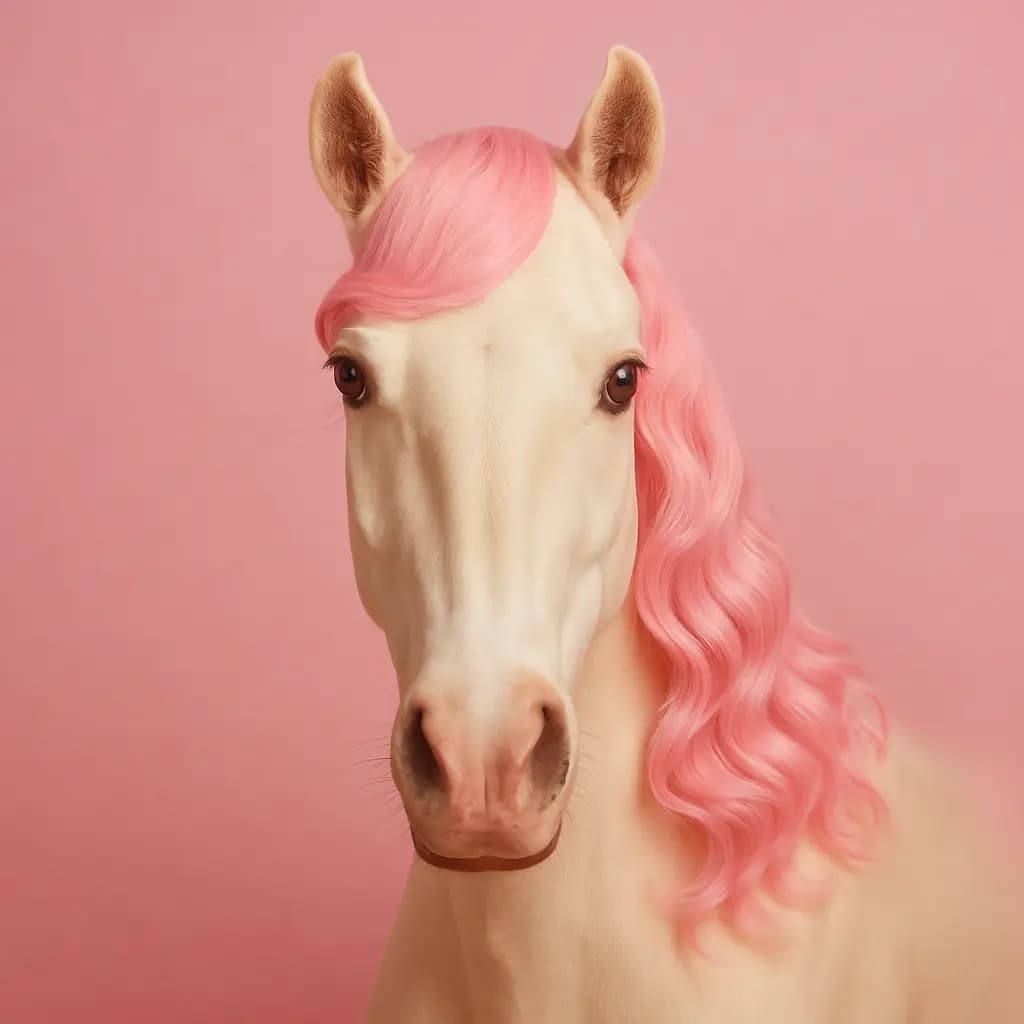 En häst tittar rakt in i kameran