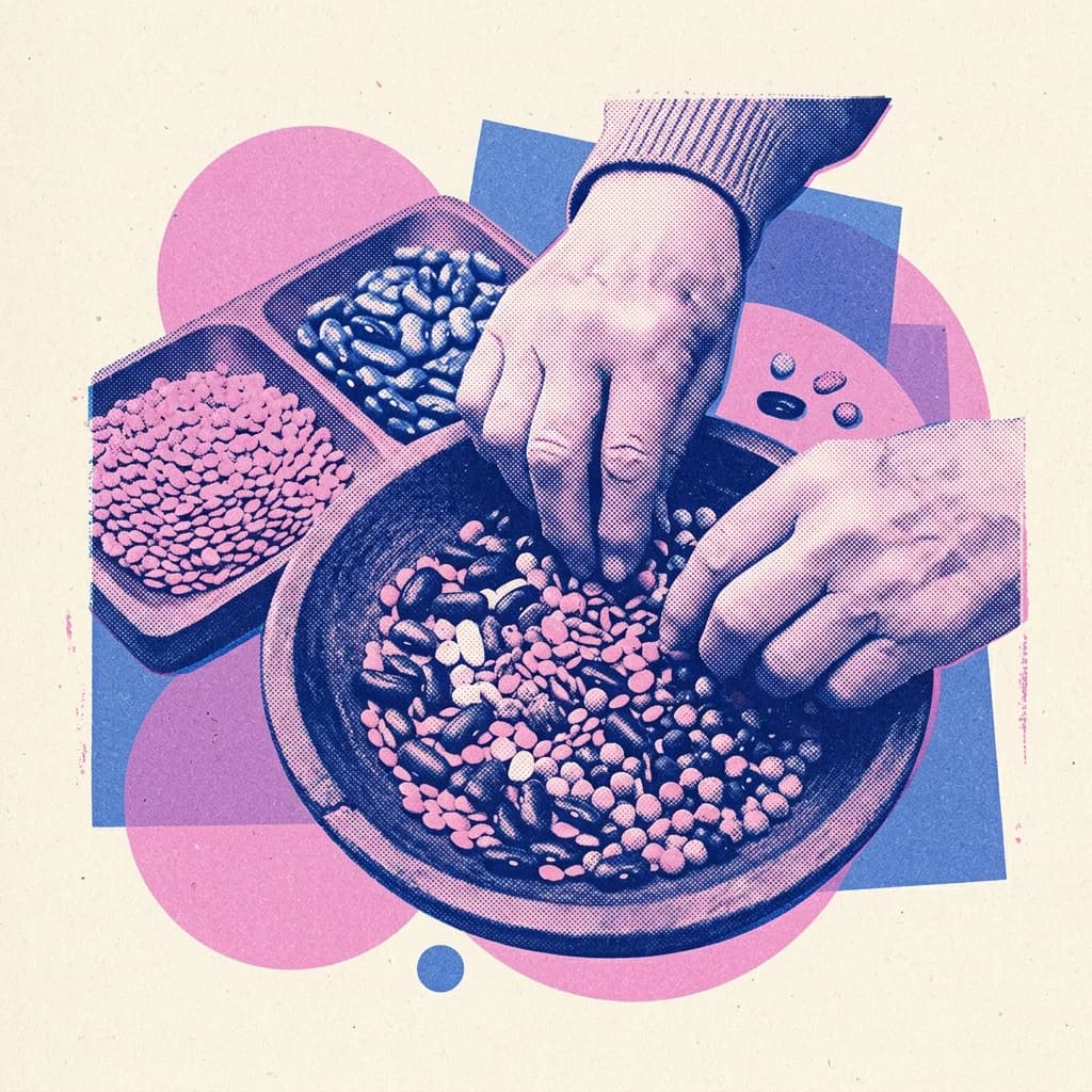 Känna och sortera torkade baljväxter