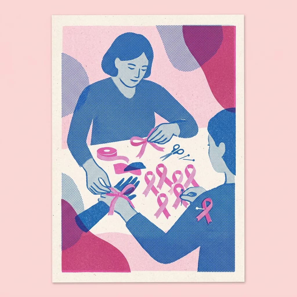 Skapa rosa band av sidenband