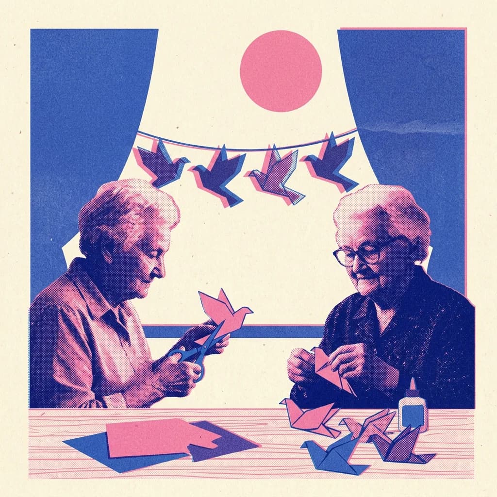 Klippa och vika fredsduvor