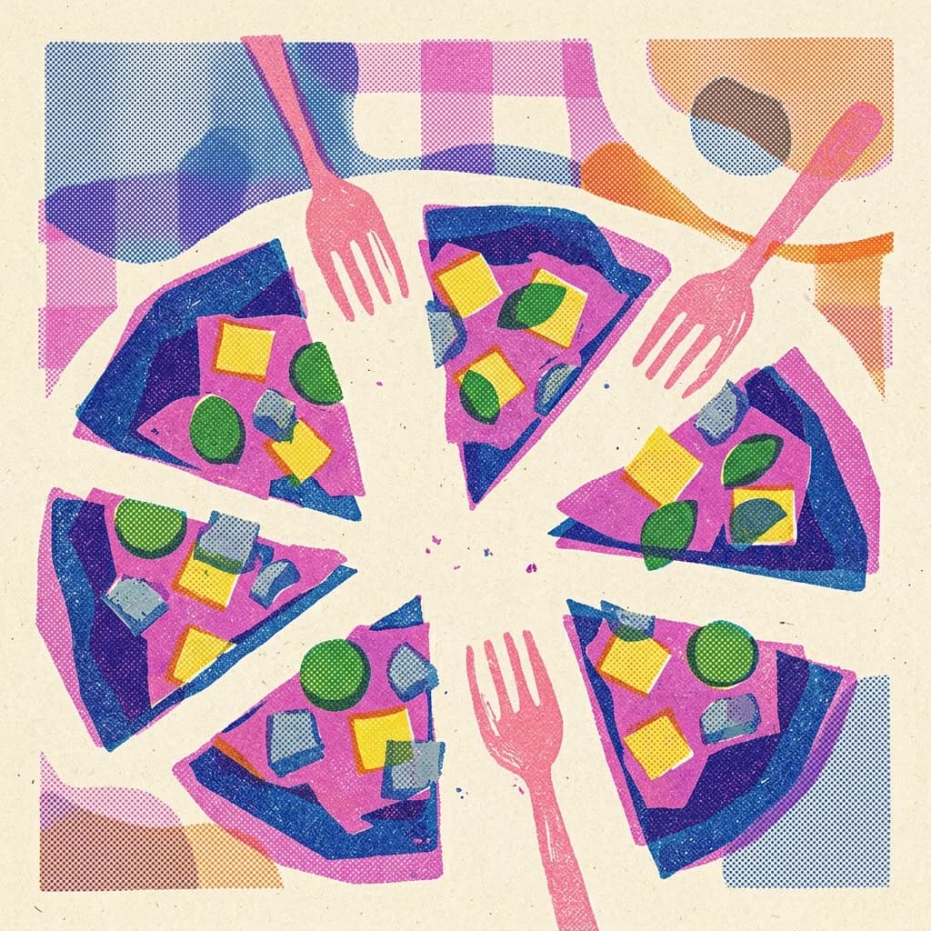 Pizzaprovning i småbitar