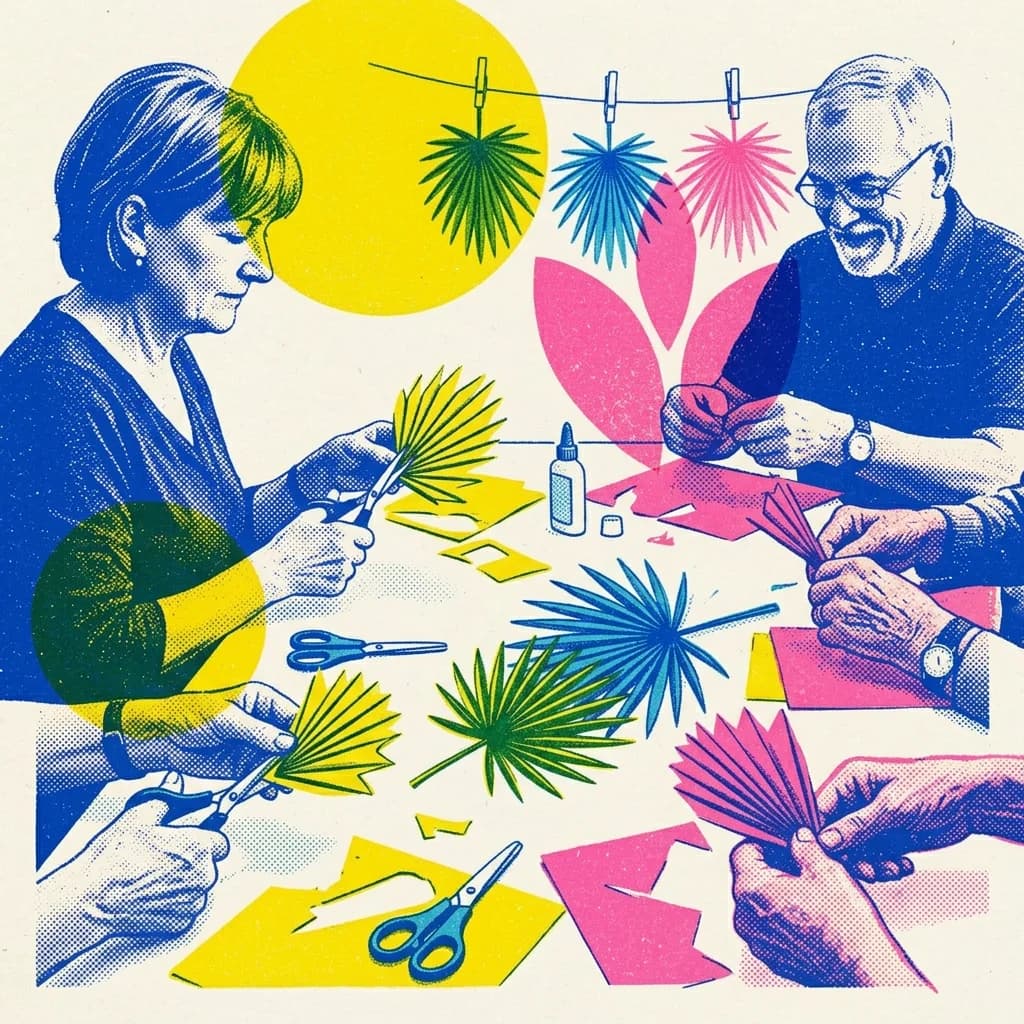 Skapa palmblad av papper