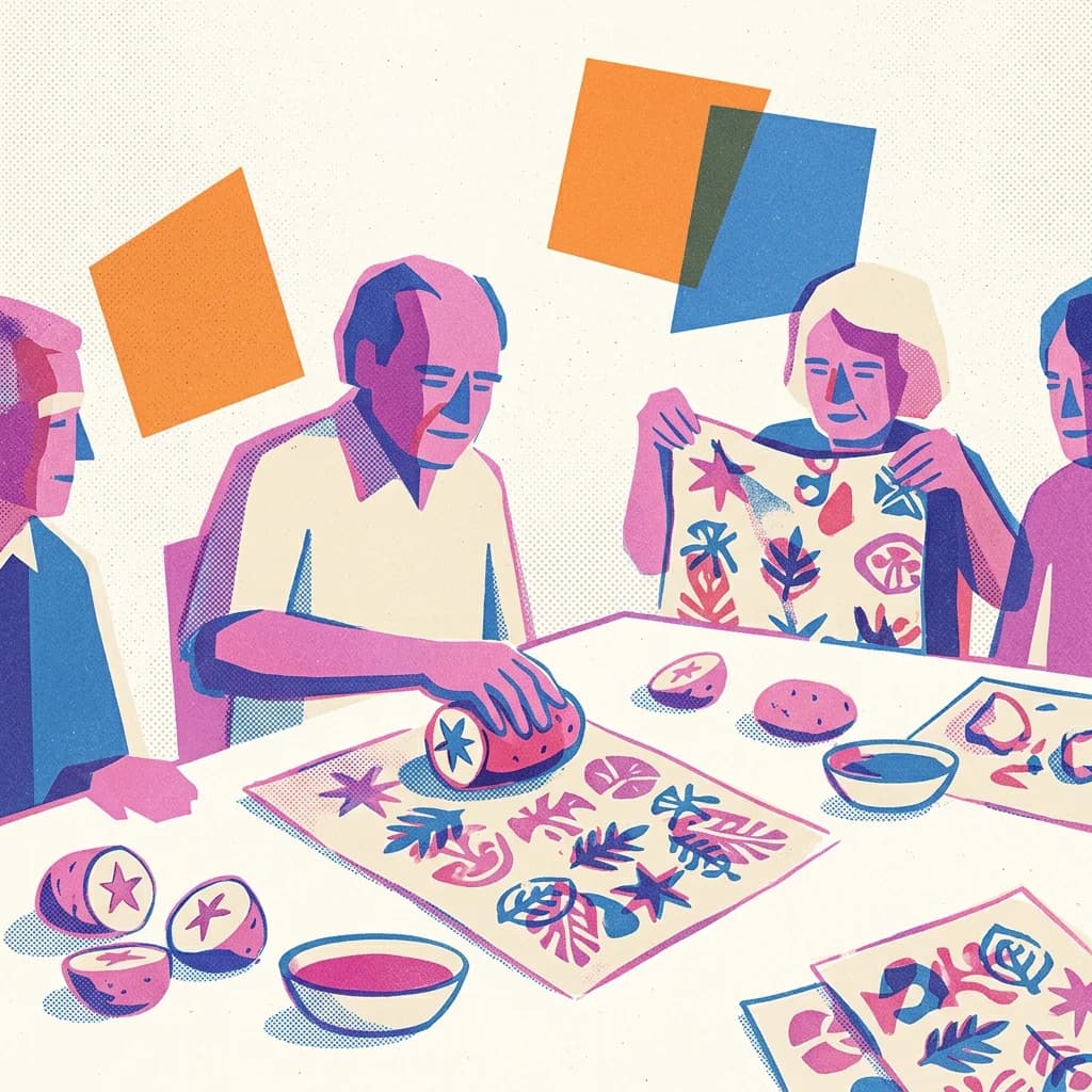 Konstnärligt potatistryck