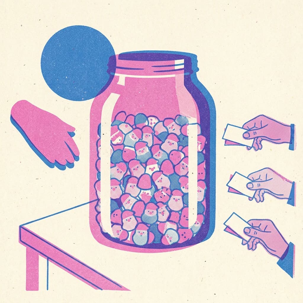 Gissa antalet skumtomtar i burken