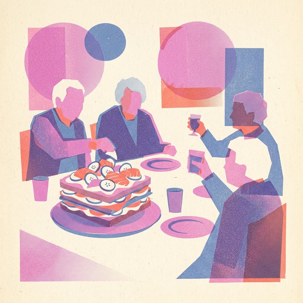 Festligt smörgåstårtkalas