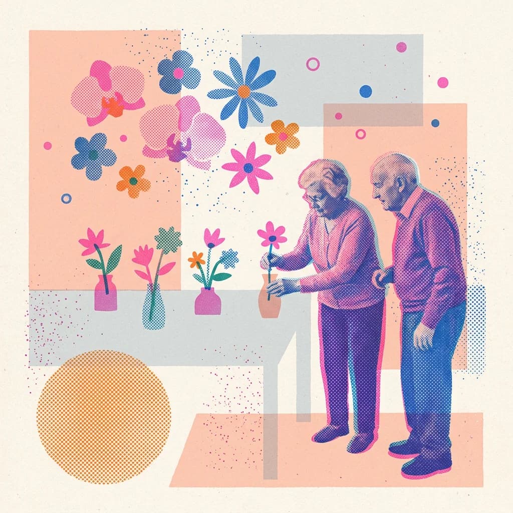 Arrangera sommarblommor i vas