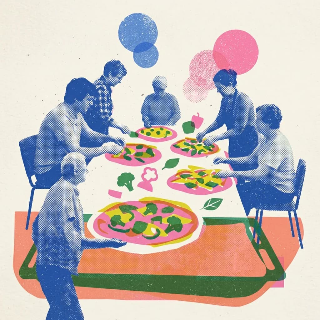 Baka minipizzor med valfria grönsaker