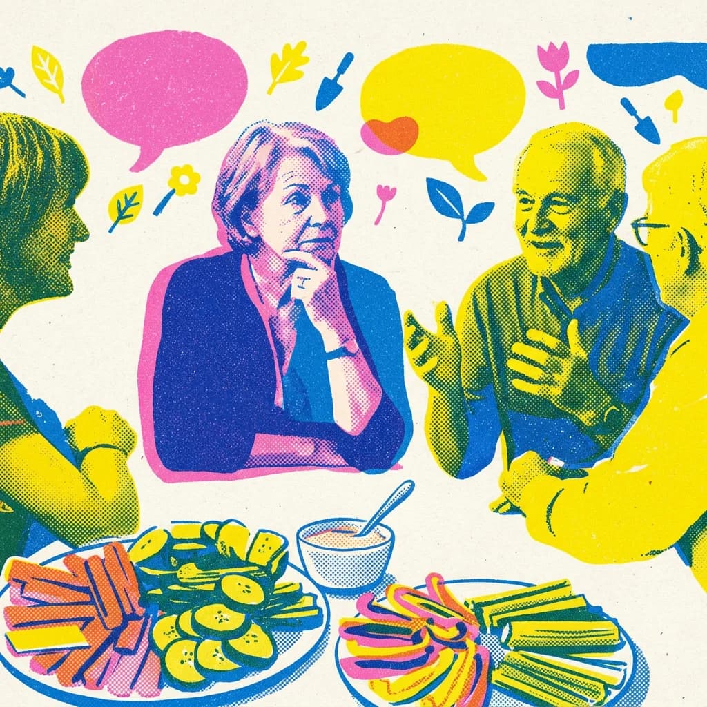 Grönsaksdipp och samtal