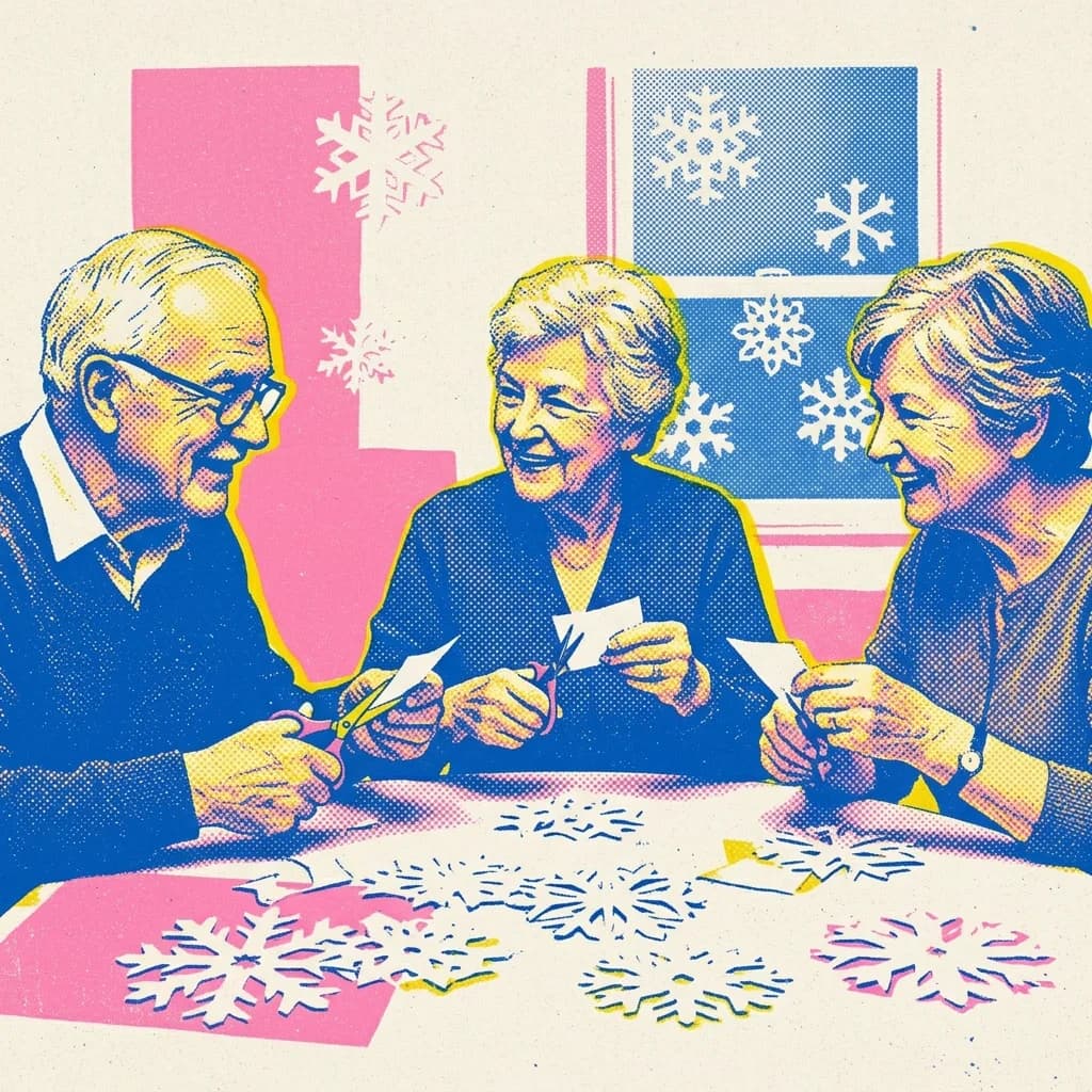 Klippa snöflingor av papper