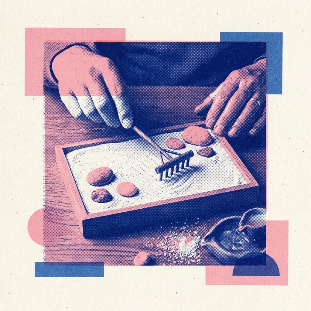 Zen-trädgård i miniatyr