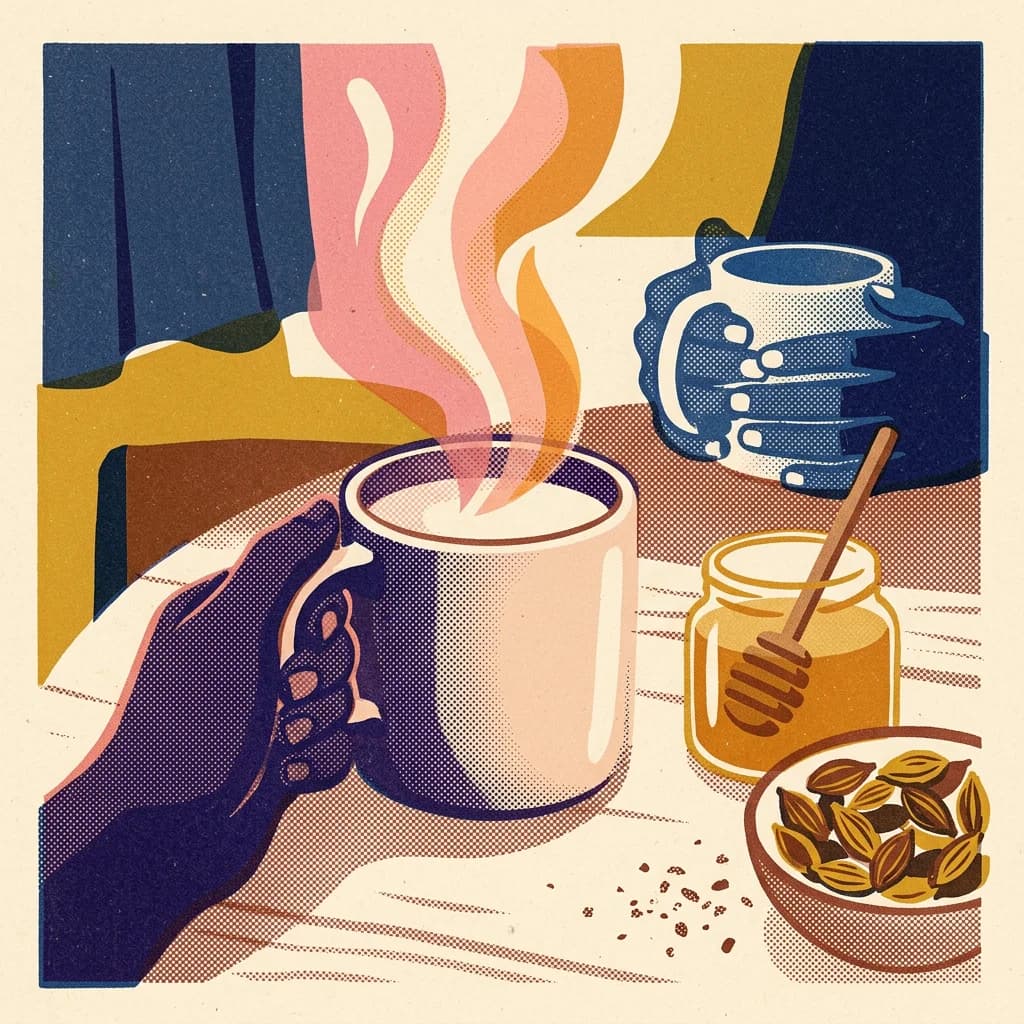 Varm mjölk med honung och kardemumma