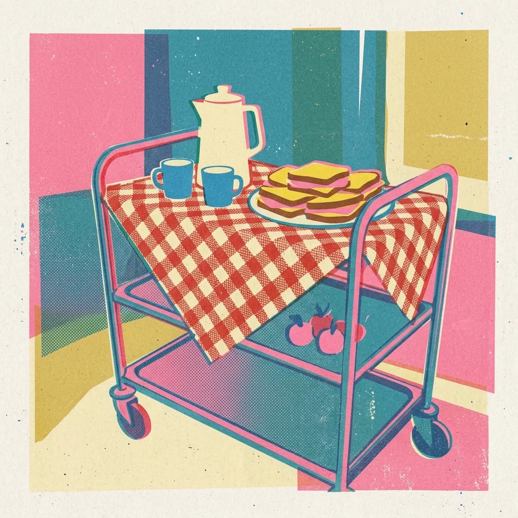 Inomhuspicknick på rullvagn