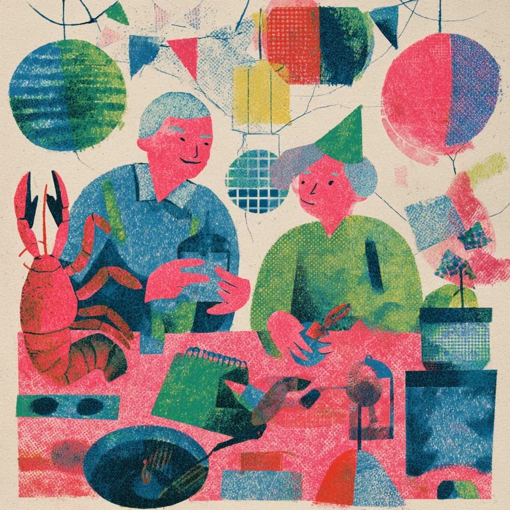 Göra dekoration till kräftskiva