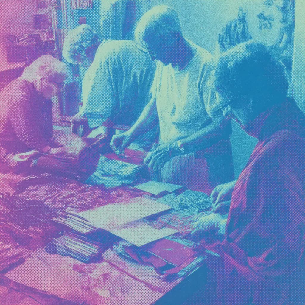 Sortera och titta på tyger